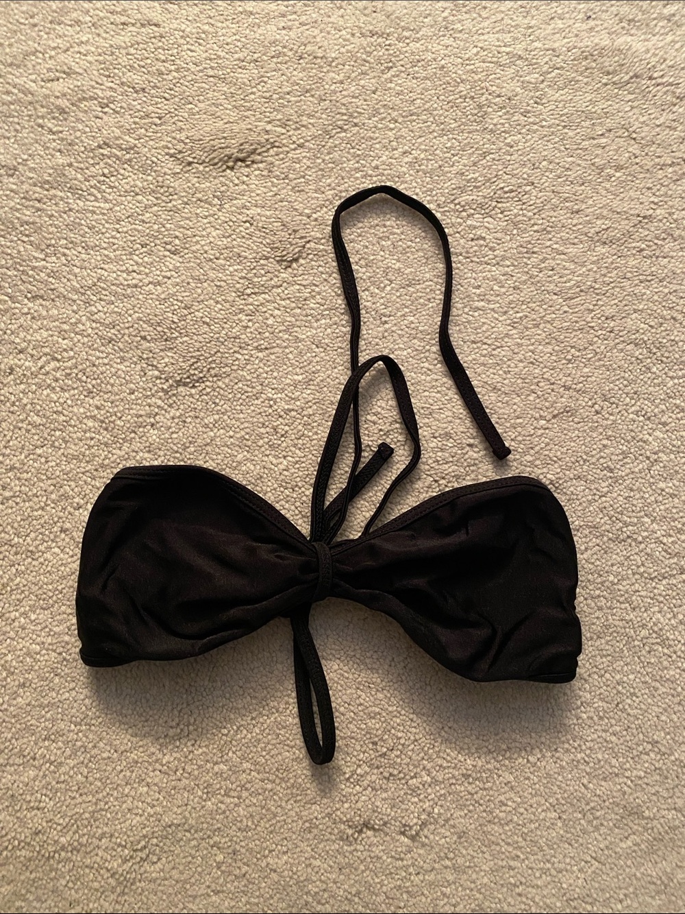 American Apparel Black Bandeau Swim Top with Tie